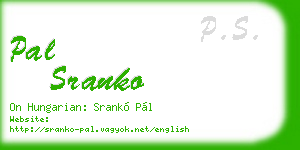 pal sranko business card