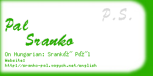 pal sranko business card